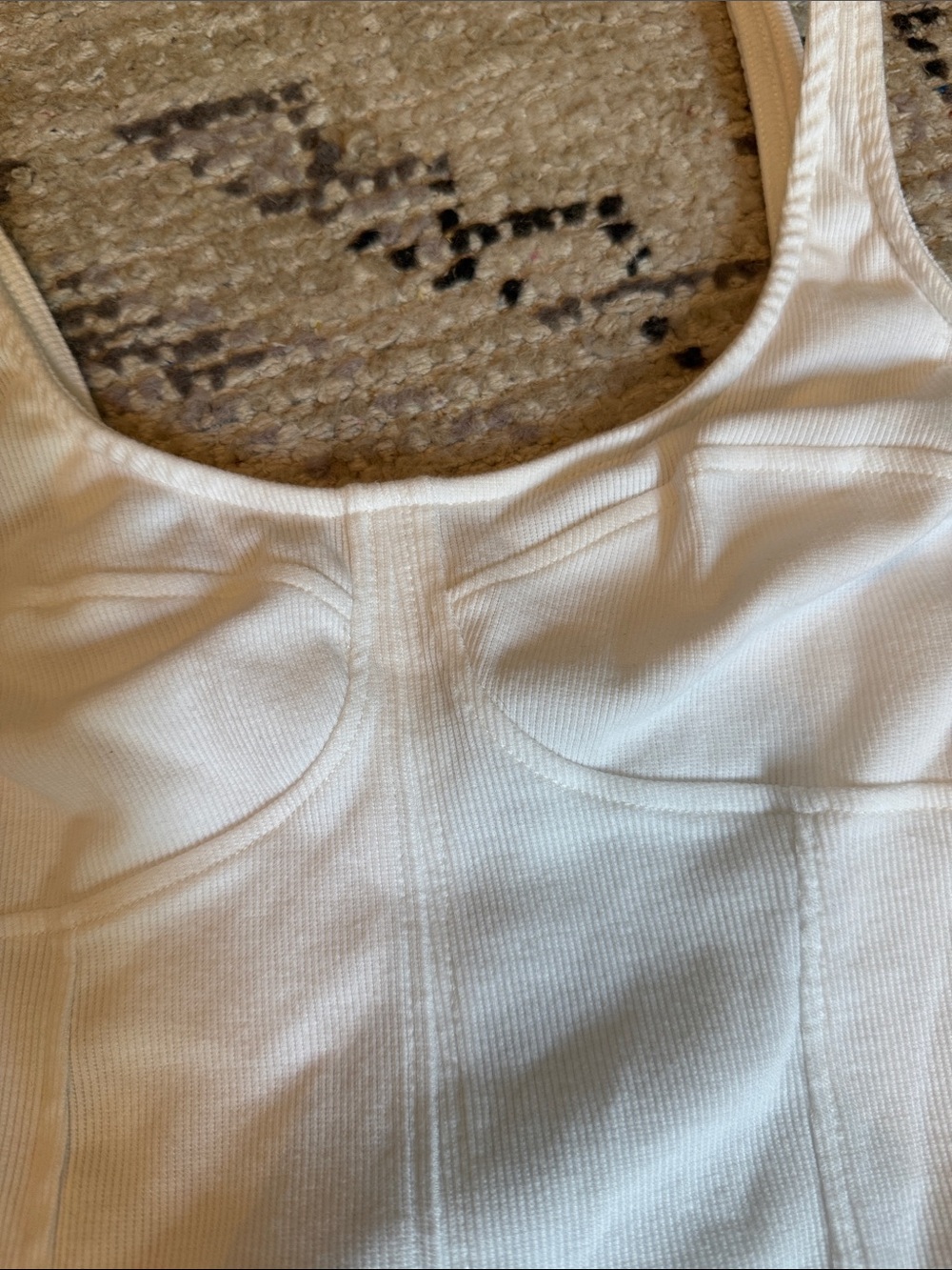 Universal Thread White Ribbed Bust-Seam Cami - Picture 3 of 12